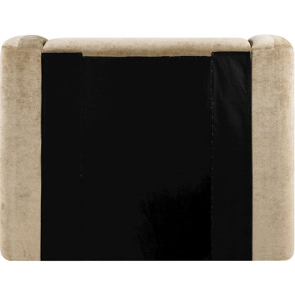 Modena Beige Chenille Fabric Upholstered Twin Bed