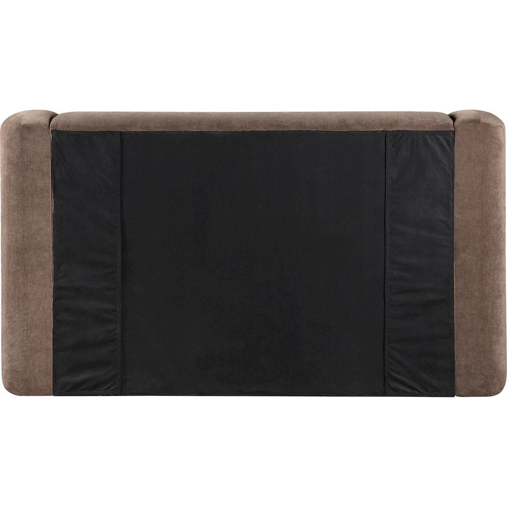 Modena Brown Chenille Fabric Upholstered Queen Bed