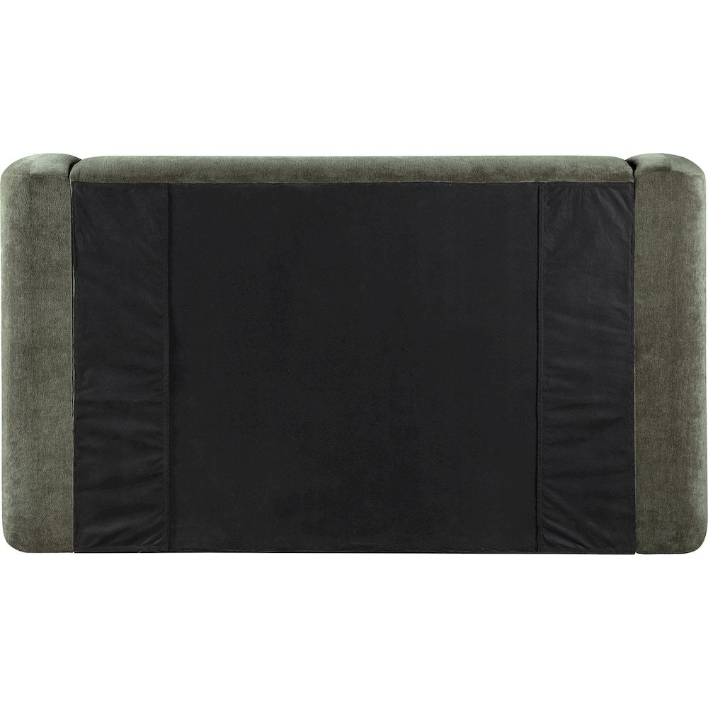 Modena Green Chenille Fabric Upholstered King Bed