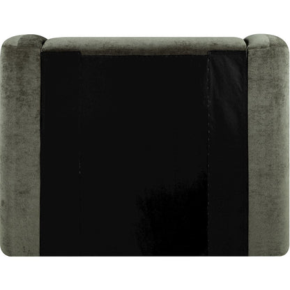 Modena Green Chenille Fabric Upholstered Twin Bed