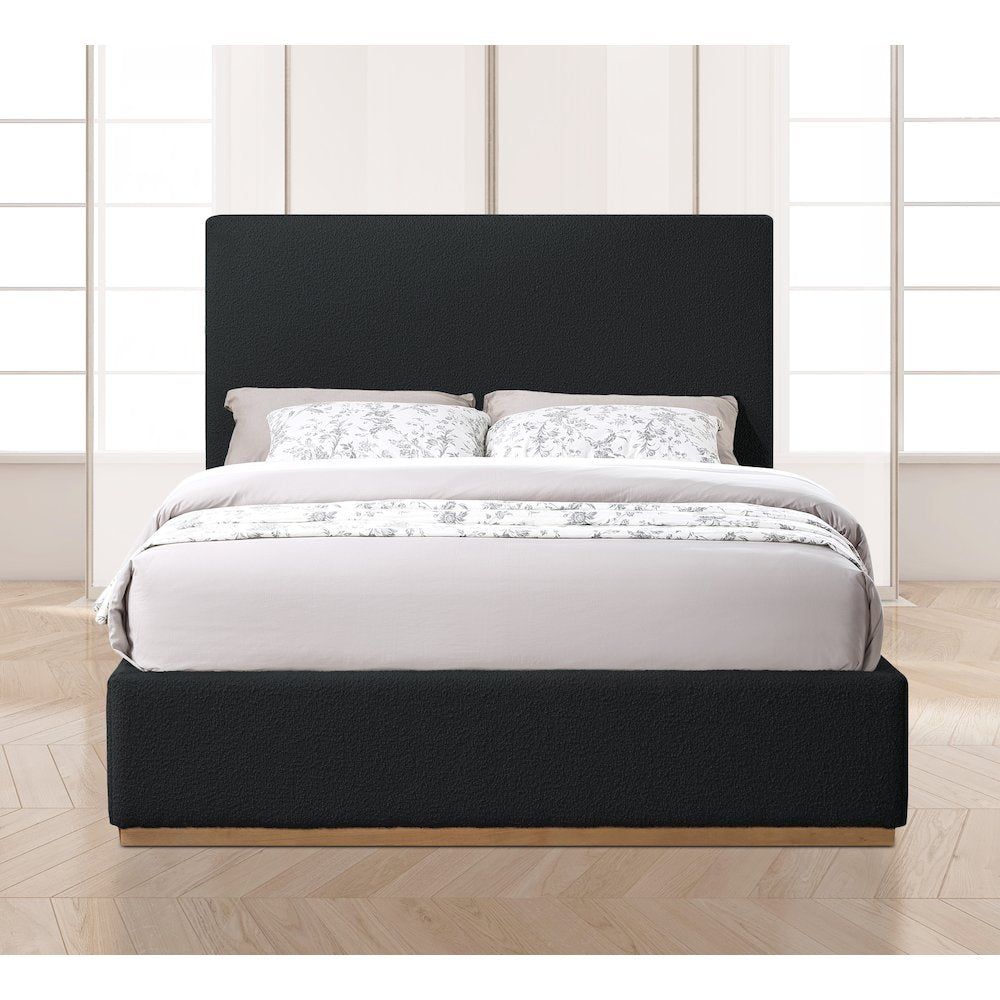 Monaco Black Boucle Fabric King Bed