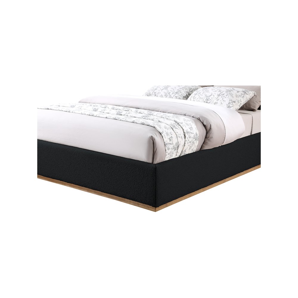 Monaco Black Boucle Fabric Queen Bed