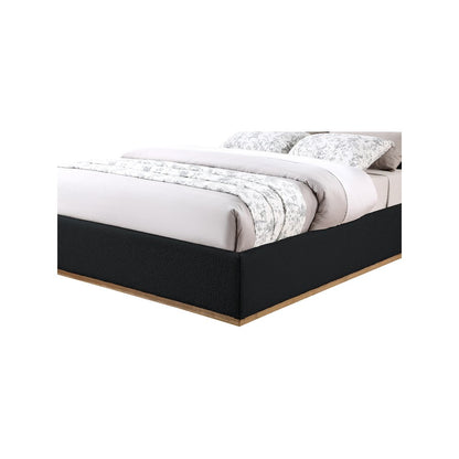 Monaco Black Boucle Fabric Queen Bed