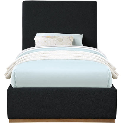 Monaco Black Boucle Fabric Twin Bed