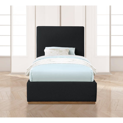 Monaco Black Boucle Fabric Twin Bed