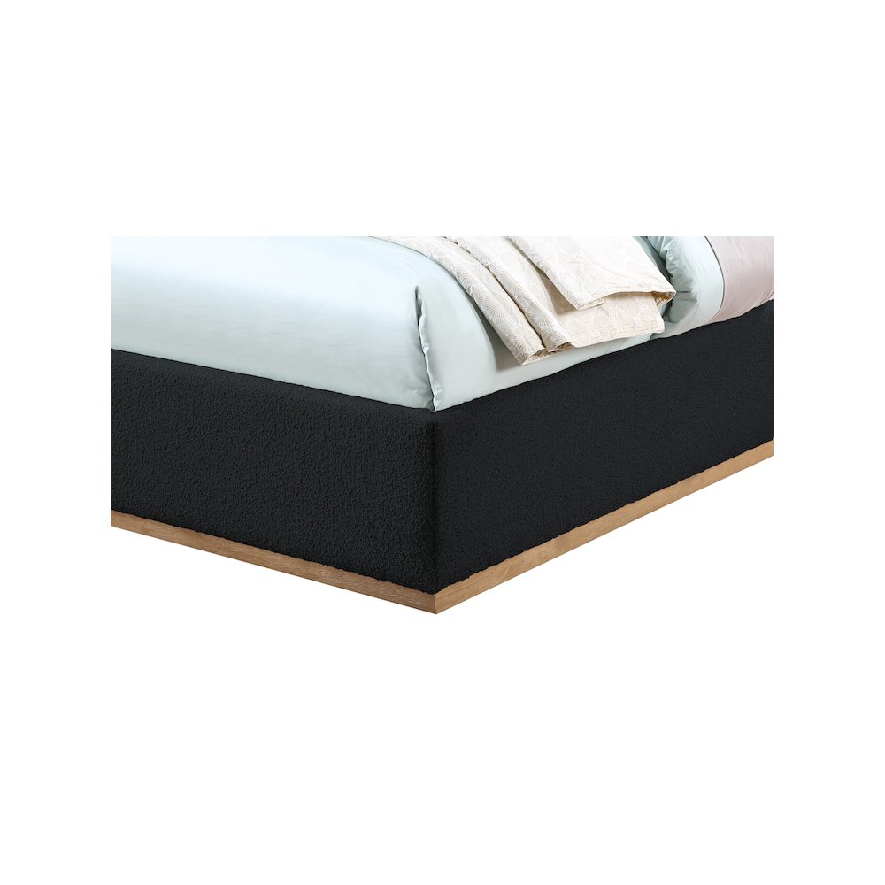 Monaco Black Boucle Fabric Twin Bed