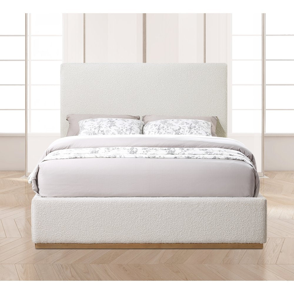 Monaco Cream Boucle Fabric Full Bed