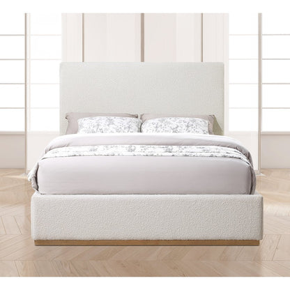 Monaco Cream Boucle Fabric Full Bed