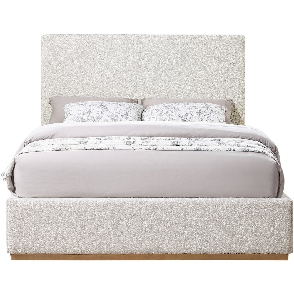 Monaco Cream Boucle Fabric King Bed
