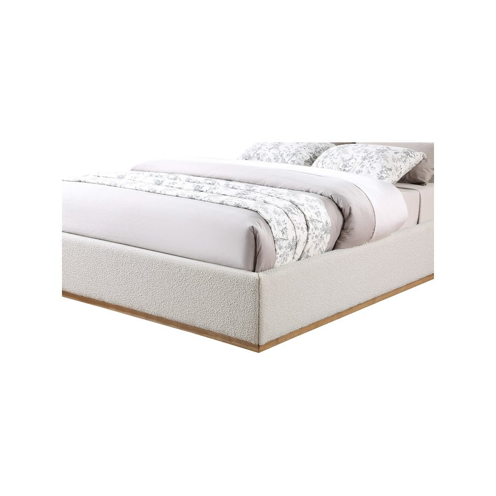Monaco Cream Boucle Fabric King Bed
