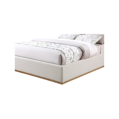 Monaco Cream Boucle Fabric King Bed