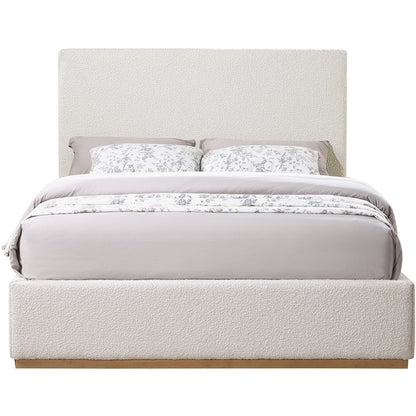 Monaco Cream Boucle Fabric Queen Bed