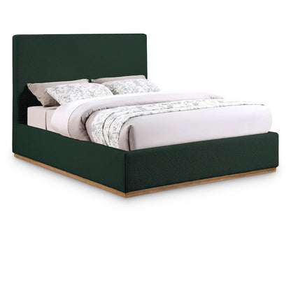 Monaco Green Boucle Fabric King Bed