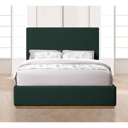 Monaco Green Boucle Fabric King Bed