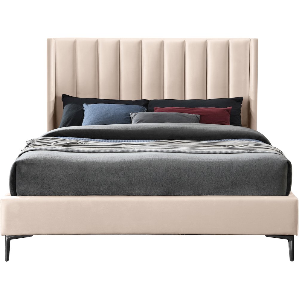 Nadia Pink Velvet King Bed