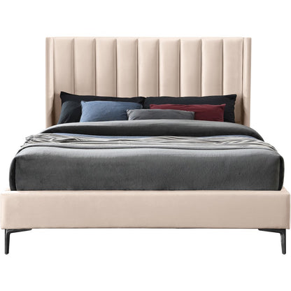 Nadia Pink Velvet King Bed