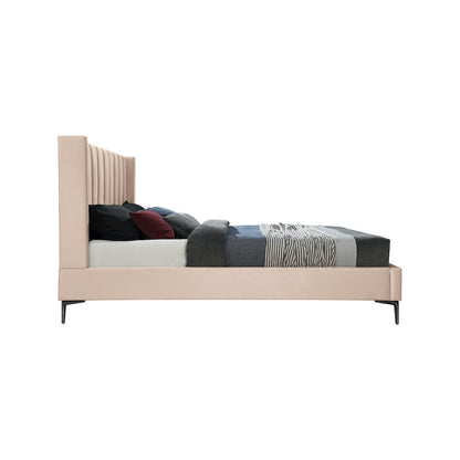 Nadia Pink Velvet King Bed