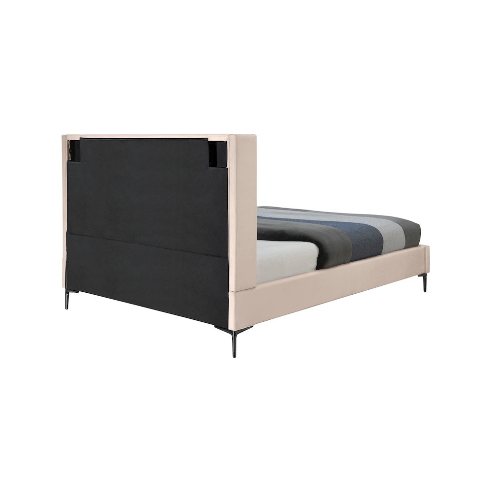 Nadia Pink Velvet King Bed