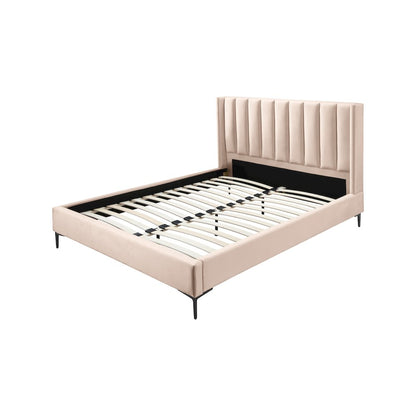 Nadia Pink Velvet King Bed
