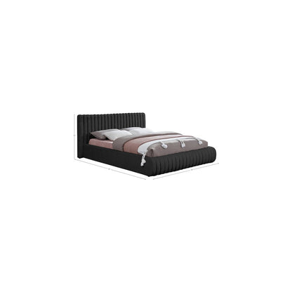 Nash Black Boucle Fabric Full Bed