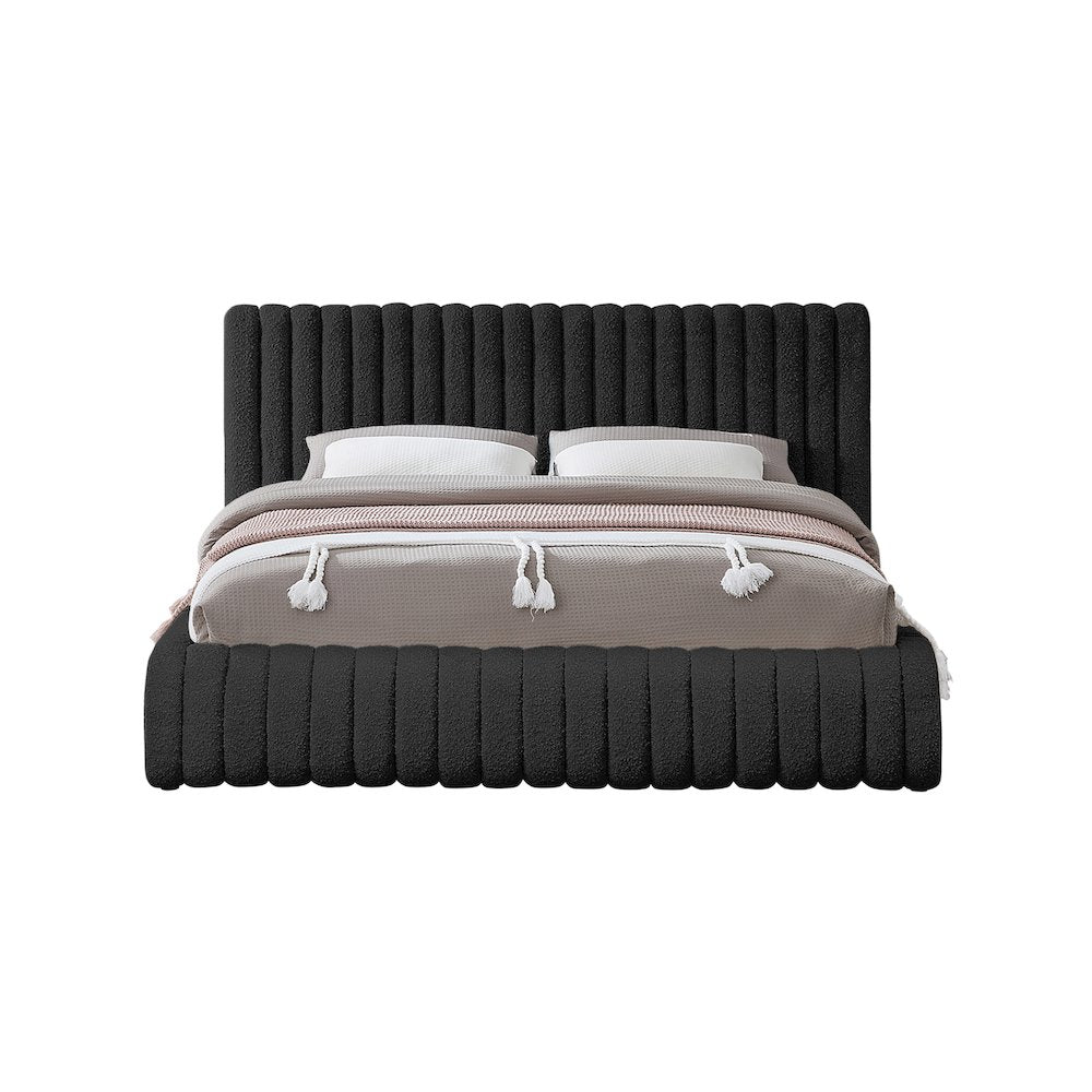 Nash Black Boucle Fabric Full Bed