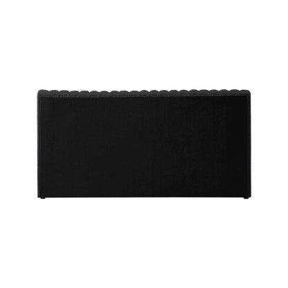 Nash Black Boucle Fabric King Bed