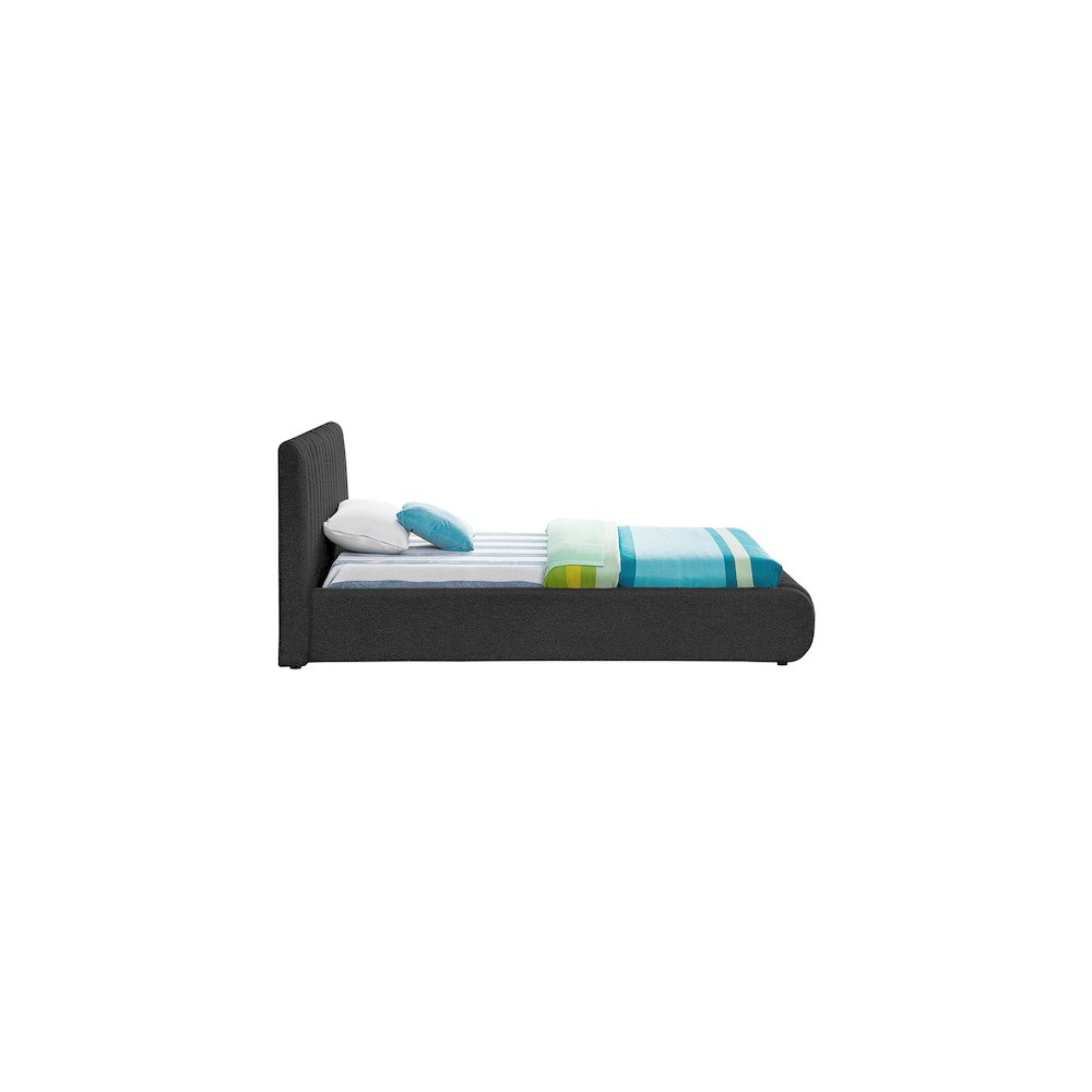 Nash Black Boucle Fabric Twin Bed