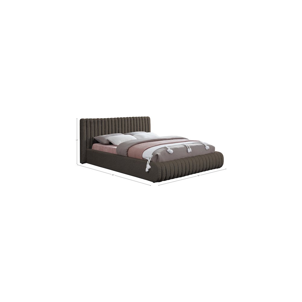 Nash Brown Boucle Fabric Full Bed