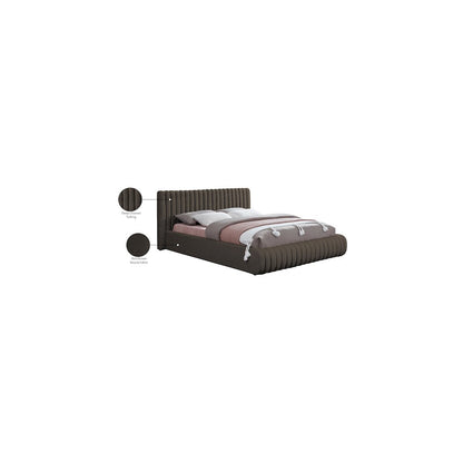 Nash Brown Boucle Fabric Full Bed