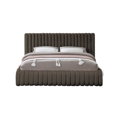 Nash Brown Boucle Fabric Full Bed