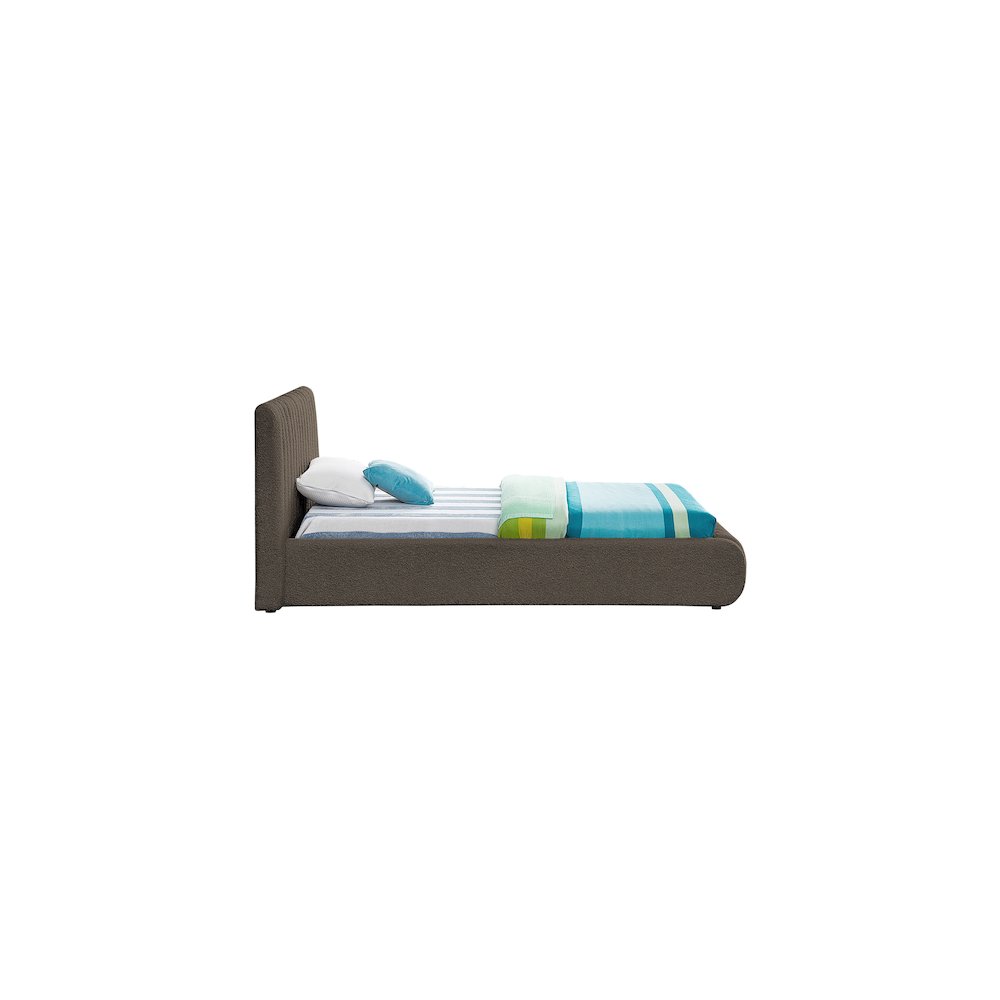 Nash Brown Boucle Fabric Twin Bed