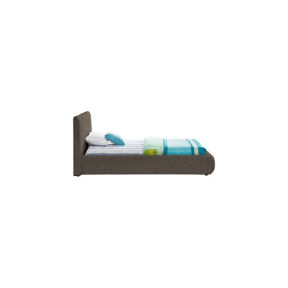 Nash Brown Boucle Fabric Twin Bed