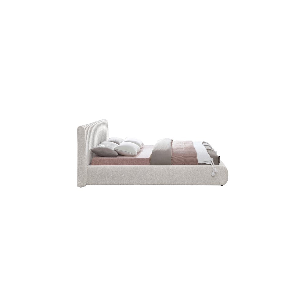 Nash Cream Boucle Fabric King Bed