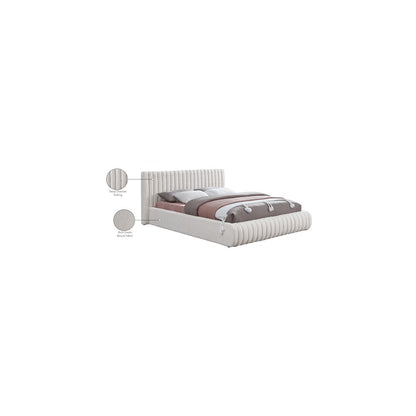 Nash Cream Boucle Fabric Queen Bed