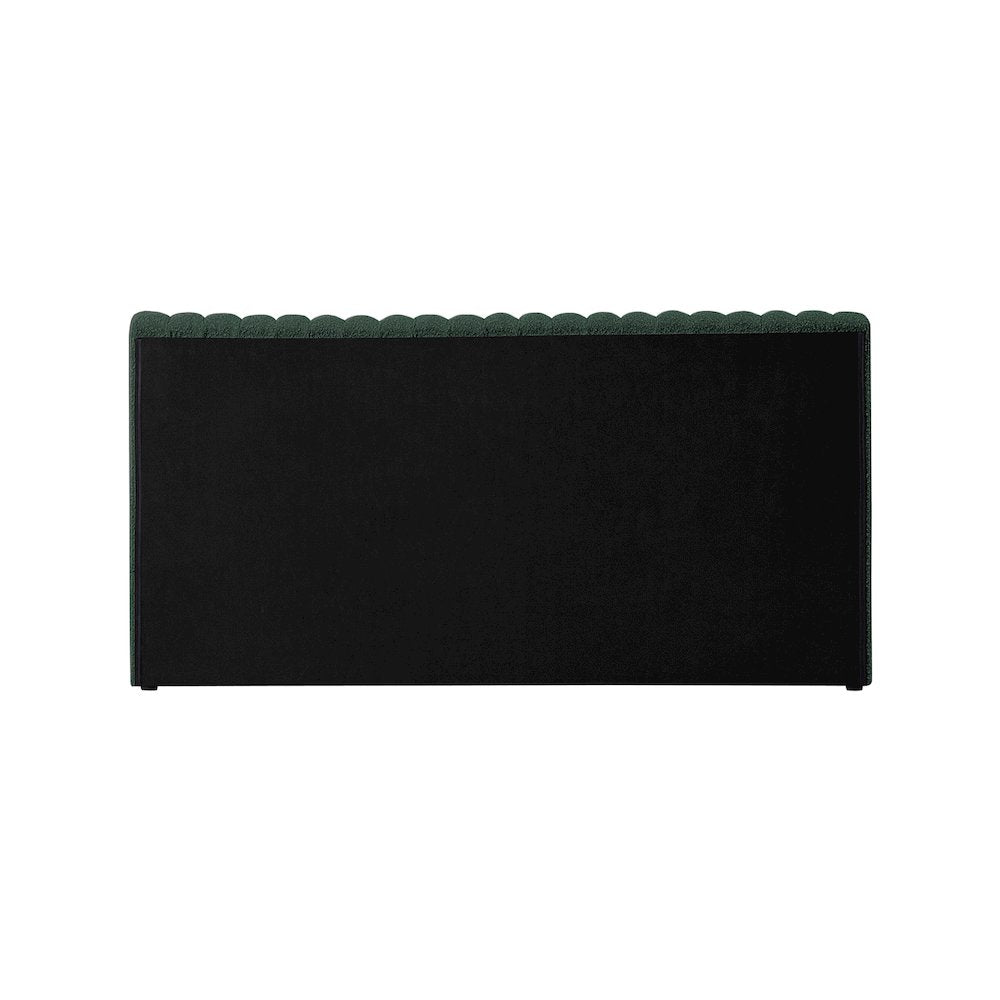 Nash Green Boucle Fabric Full Bed