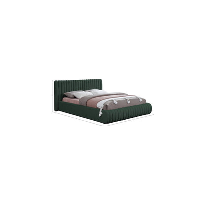 Nash Green Boucle Fabric Queen Bed