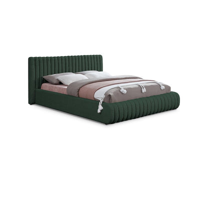 Nash Green Boucle Fabric Queen Bed