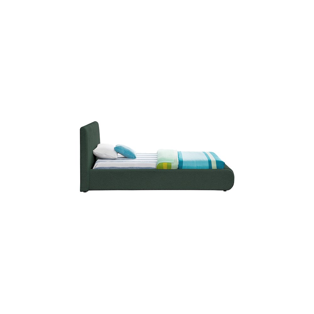 Nash Green Boucle Fabric Twin Bed