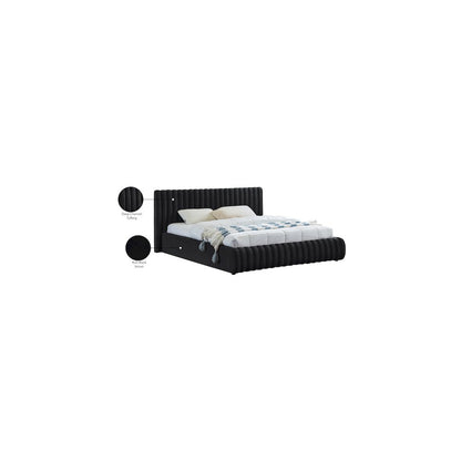 Nico Black Velvet King Bed