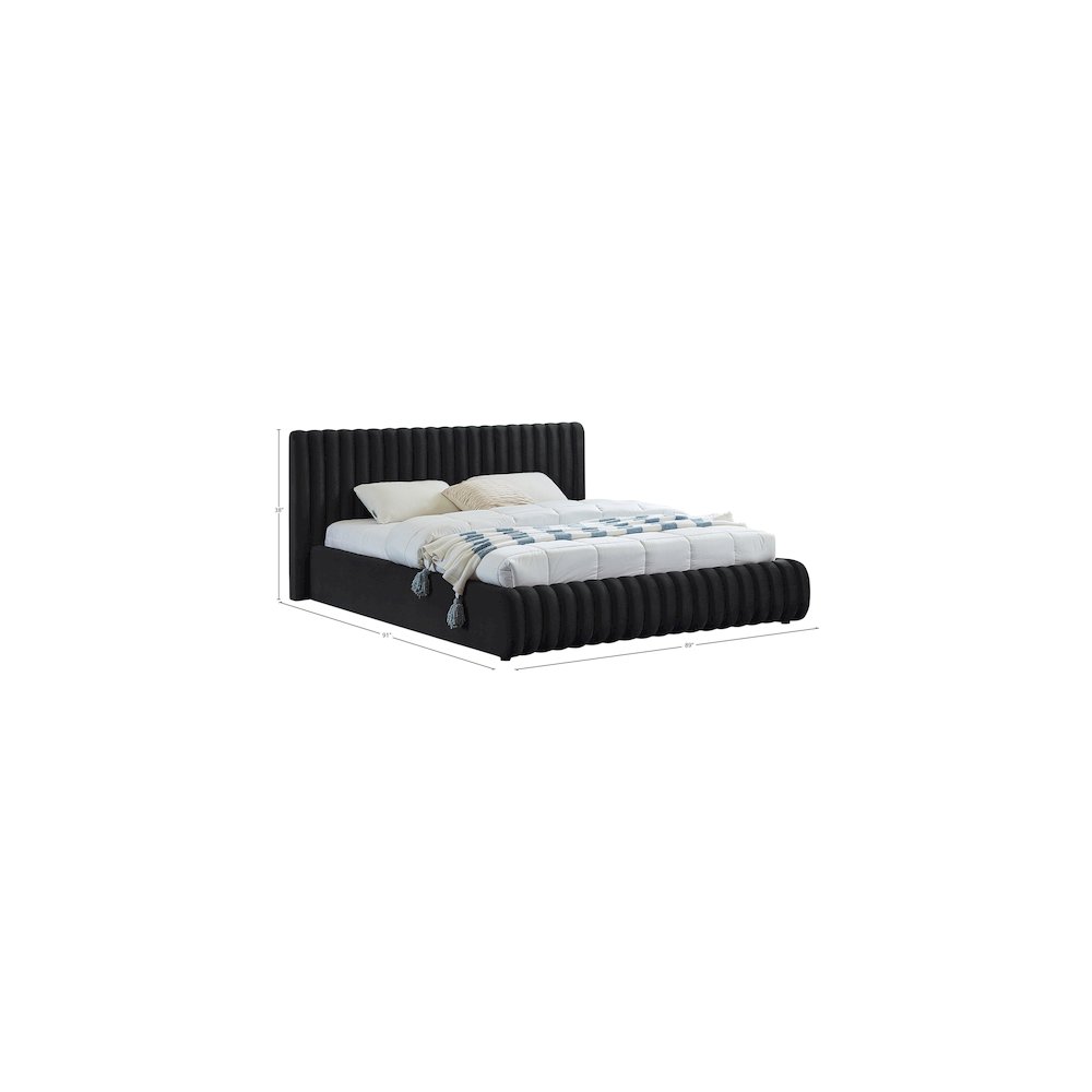 Nico Black Velvet King Bed
