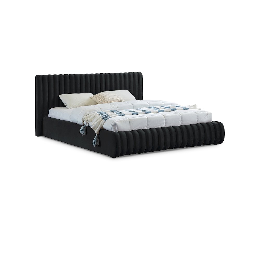 Nico Black Velvet King Bed