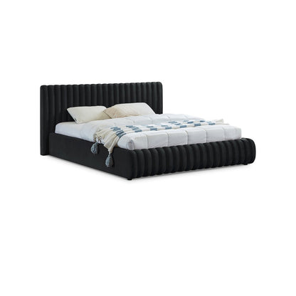 Nico Black Velvet Queen Bed
