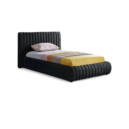 Nico Black Velvet Twin Bed