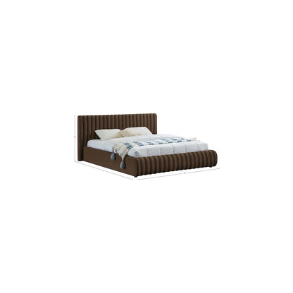 Nico Brown Velvet King Bed