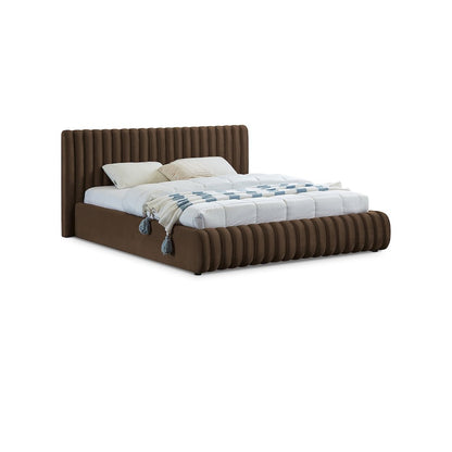 Nico Brown Velvet Queen Bed