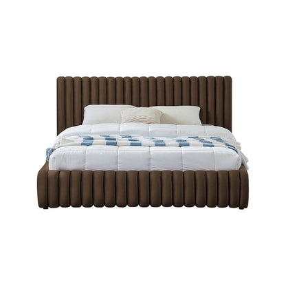 Nico Brown Velvet Queen Bed