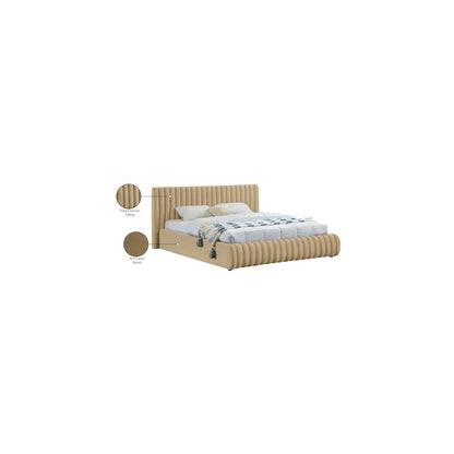 Nico Camel Velvet Full Bed