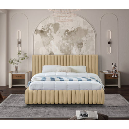 Nico Camel Velvet Full Bed