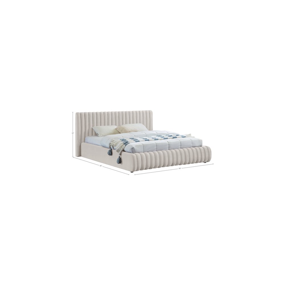 Nico Cream Velvet Full Bed