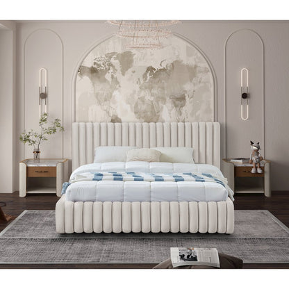 Nico Cream Velvet Full Bed
